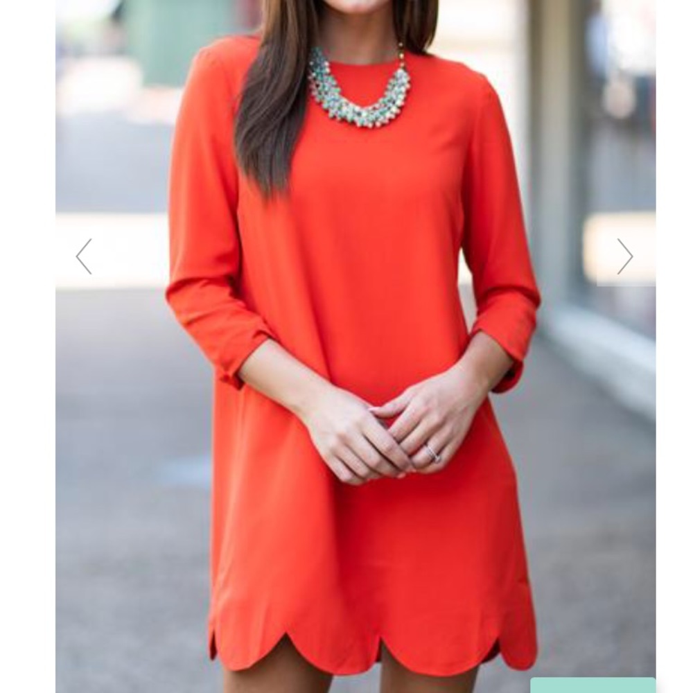 NWOT scalloped red dress